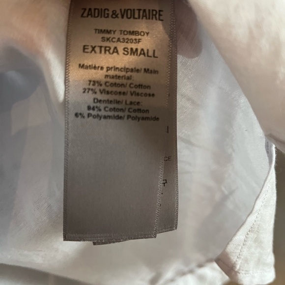 NWOT Zadig & Voltaire Timmy Tomboy ruffles shirt in light blue - Picture 5 of 9